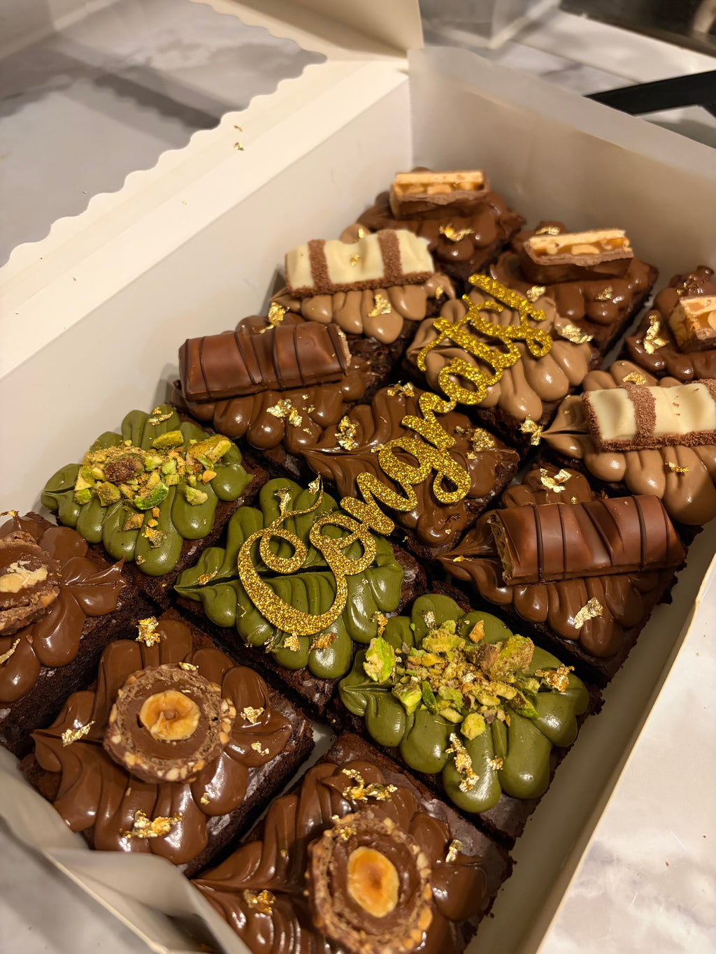 Decorated occasional brownies